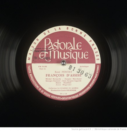 FRANCOIS D'ASSISE - texte de René PONTET - Musique originale de René-Michel LAUTH - Sortie 1962